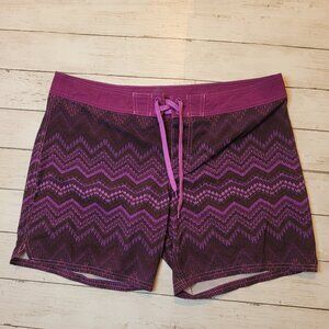 Prana Purple Chevron Athletic Shorts Quick-Dry EUC